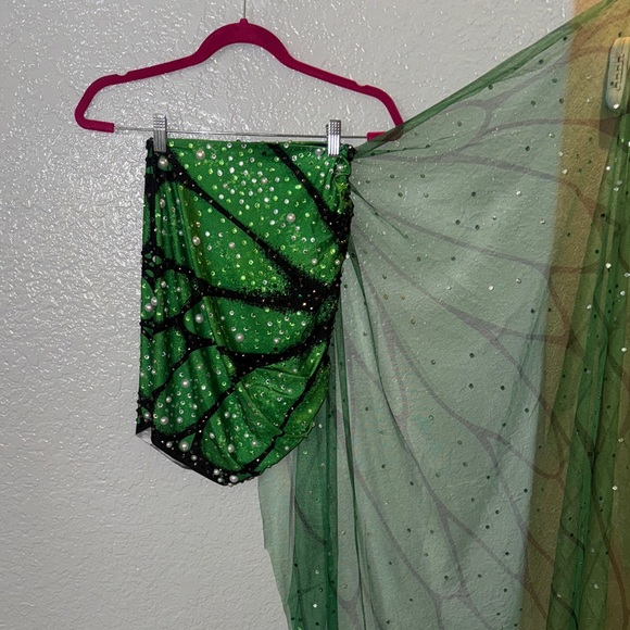 Mew Mews. Carrolyn Butterfly Embellished Skirt Set In Green - Picture 1 of 7